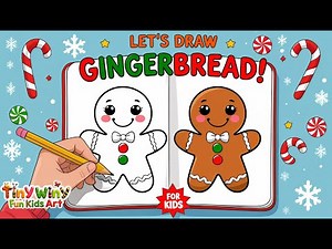 How to Draw a Gingerbread Man Step-by-Step! 🍪✏️ Easy Gingerbread Drawing Tutorial