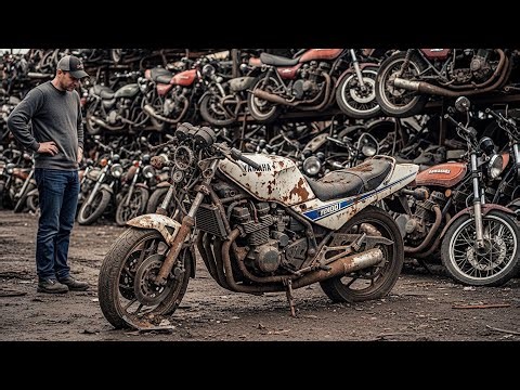 ASMR Motorcycle Restoration: White Yamaha RZ500 1984 Full Rebuild from Rust to Shine