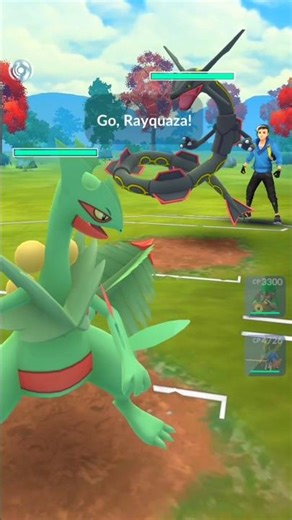 Mega Sceptile VS ✨Shiny Rayquaza Epic battle in #pokemongo #scptile #rayquaza