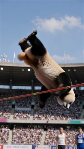 A Panda Clears the High Jump with a Fosbury Flop?? 🐼 #Shorts #AIVideo