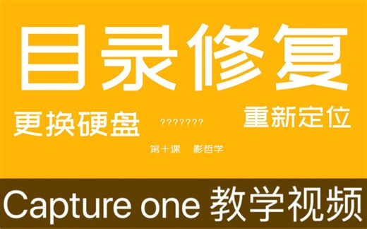 Capture one 12 教程 第十课 目录修复“查找”功能/重新定位