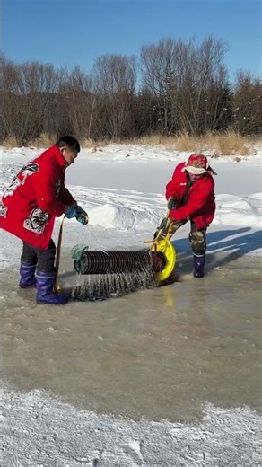 Winter Fishing: Pulling the Net under the Ice