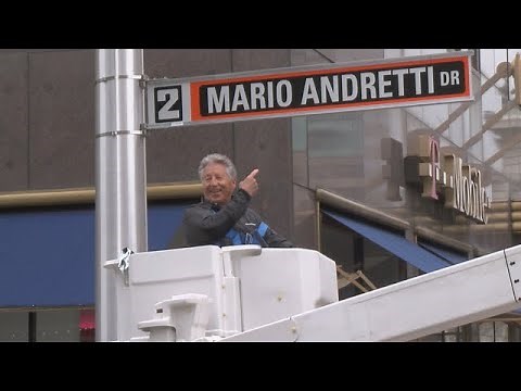 Street sign honors Mario Andretti's 1969 Indy 500 win