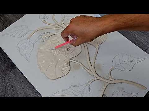 Tutorial on making clay and botanical bas-reliefs at home