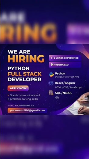 Hiring For Python Full Stack Developer Positions