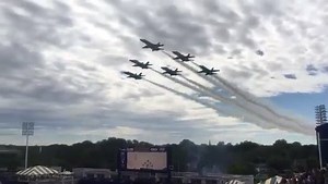 The Blue Angels flyover the 2017 U.S Naval Academy Commissioning. Video from the Academy: | AirshowStuff