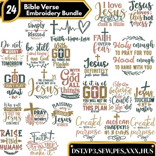 Bible Verses Embroidery Design, Scripture PES, Holy Bible Embroidery, Christian Embroidery, Religious Embroidery, Machine Embroidery Design - Etsy