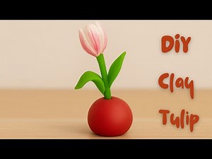 DIY Clay Flower and Vase miniature at Home | Easy Air Dry Clay Craft Tutorial for Beginners #diy