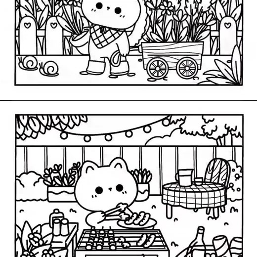 Kawaii Cozy Coloring Book PDF | 30 Cute Animals Lifestyle Pages | Fall Autumn Aesthetic | Kids Adults | Printable Digital Download. - Etsy