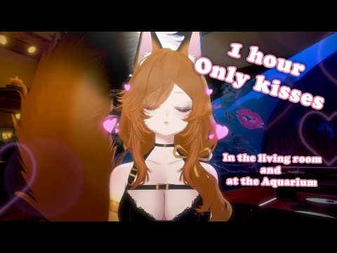 💤ASMR💤 No talking~ Only kisses💋in the living room and at the Aquarium💋