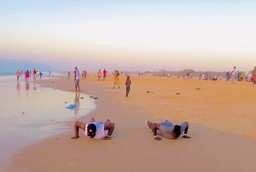 Beach Gymnastics at Sunset: Fun Evening Activities