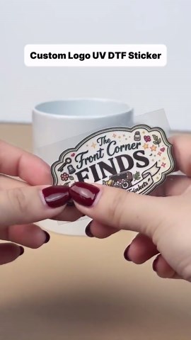 Custom Logo UV DTF Sticker: Waterproof Transfer Decals, Durable Labels for Glass, Cups, Packaging, Business Branding