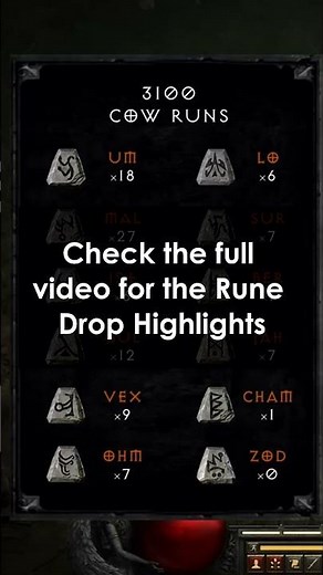 3100 Cow Runs Results #d2r #diablo2resurrected