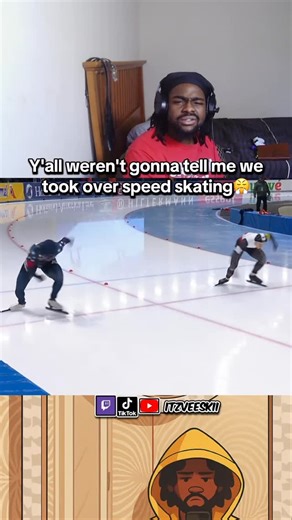 Veeskii on Instagram: "If the had heated pools it'd be a wrap twin🤦🏾‍♂️ #erinjackson #speedskating #olympics #blacktiktok #trendingvids"