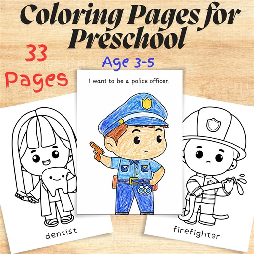 33 Career Coloring Pages for Preschool | Jobs & Community Helpers Coloring Book | Printable PDF - Etsy Australia