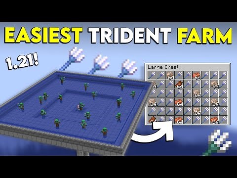Minecraft Trident Farm Bedrock 1.21 Tutorial (MCPE, Windows 10, Xbox, PS4, Switch)