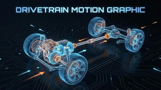 Drivetrain Motion Graphic | Premium Stock Video Footage