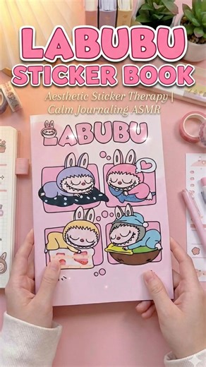Labubu Sticker Book ✨ Aesthetic Sticker Therapy | Calm Journaling ASMR