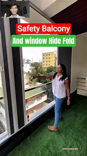 Hidden Folding Mosquito Mesh 🦟 | Balcony Window Stylish Protection Design | #shorts