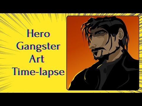Hero Gangster Illustration | Digital Art Time-lapse | Krita