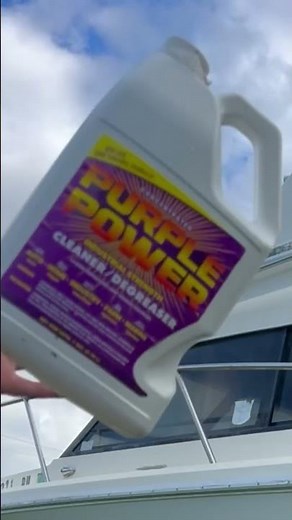 Power Washing Boat Holes the mini liveaboard yacht with Purple Power