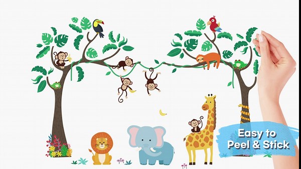 DECOWALL Dream Big Little One Wall Decals – Elephant Moon and Stars Nursery Wall Stickers, Peel and Stick Removable Baby Girl Room Decor for Kids Bedroom (SG-2203)