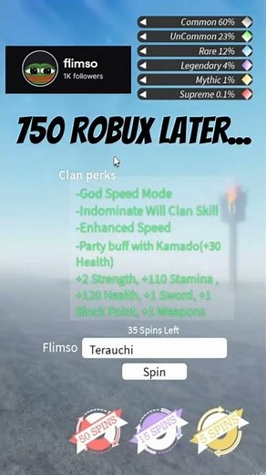 0.1% Agatsuma Clan in Project Slayers - Check me out on Twitch at https://www.twitch.tv/flimso