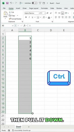 Excel Tip: Use the Fill Handle to Auto-Increment Numbers Instead of Copying