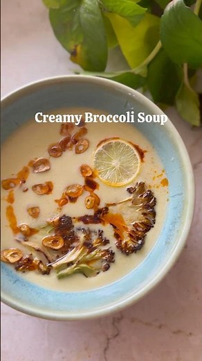Creamy Broccoli soup made using leftover Broccoli stems