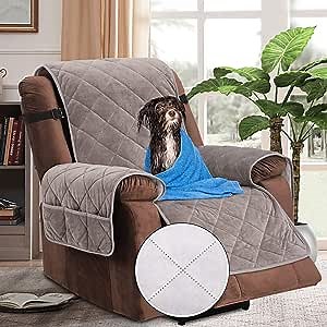 Amazon.com: OQQOEE Recliner Chair Cover, Quilted Recliner Slipcover Velvet Chair Covers for Living Room, Water Resistant Furniture Covers for Pets, Diamond Tufting (Grey-1) : Home & Kitchen