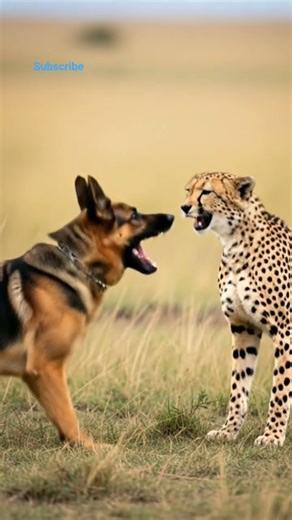 Jerman sepherd dog fight cheetah 🐆🐆