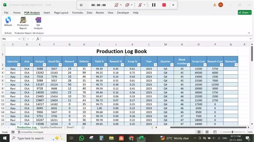 How I built a simple Excel tool for production quality reporting | Mahesh Kamble posted on the topic | LinkedIn