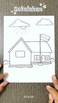 Cara menggambar sekolahan yang mudah #caramenggambar #drawing #howtodraw