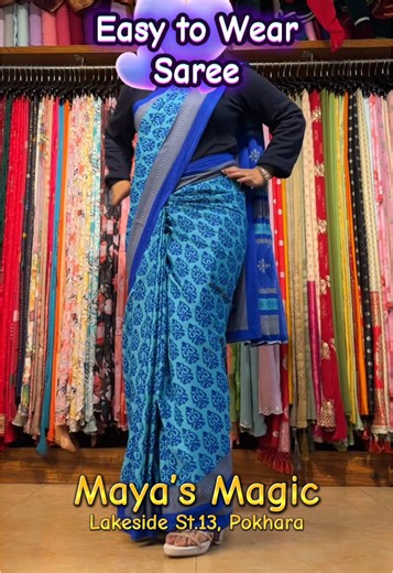 Easy to wear Saree Available at Maya's Magic, Lakeside, Street No.13, Pokhara, near Hotel Barahi WhatsApp/Viber: 9819100048 Delivery available too... Please DM us for detalls. #maya #magic #lakesidepokhara #madeinnepal #nepaliproduct hara #pokhara #mayasmagic #easywear #beautiful #saree #readytowear #easytowear #silk #chiffon #georgette #elegent #culture #dress #fabric #nepal #classic #fyp