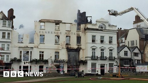 Exeter fire: Royal Clarence Hotel collapses in blaze