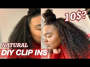 HOW TO: DIY NATURAL HAIR CLIP INS FOR BEGINNERS + EASY TOP KNOT STYLING TUTORIAL |Hoojadaddy
