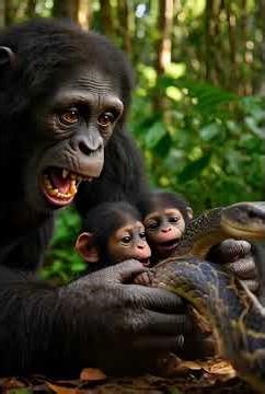 python vs chimpanzee #nature #viral #chimpanzee #goviral #viralnow #fypシ #believeinyourself