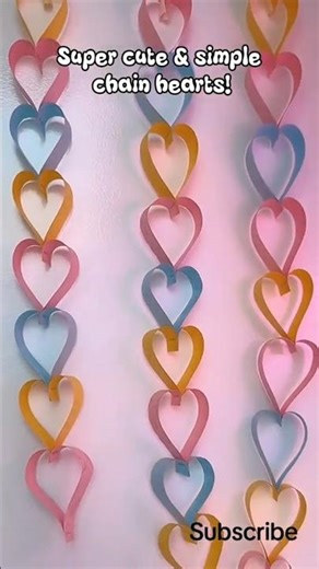 Super Cute & Simple Chain Hearts DIY 💕#diy #viralcraft #craft #shorts #short #chain #viral #forkids