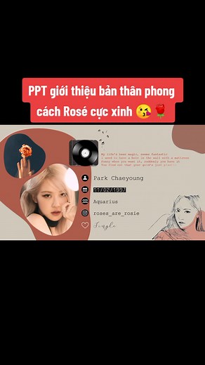 PPT Giới thiệu Bản Thân Phong Cách Rosé Siêu Xinh