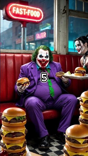This Joker Gets Fat - Harley Feeds Him With Burgers