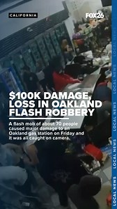 A flash mob of about 70 people caused major damage to an Oakland gas station on Friday and it was all caught on camera. https://bit.ly/3Wd0ru6 (Video: Sam Mardaie) | FOX26