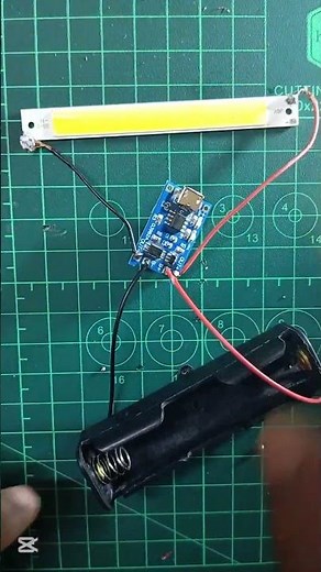 Glowing a COB LED using a TP4056 🔋 Simple tp4056 connection setup #dailyshorts
