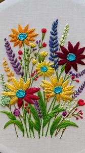113K views · 2.4K reactions | Hand Embroidery: Wildflower Embroidery tutorial for beginners. #embroiderydesign #needlework #embroiderylove #diyrocel #like #videos #embroideryblog | Charmaine Azoulay | Facebook