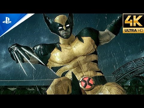 NEW Wolverine Gameplay (4K) COMBAT & FREE ROAM - Batman Arkham Knight Mods