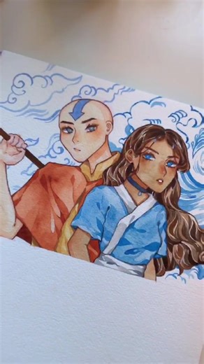 How to Draw Aang and Katara | Avatar Fan Art Tutorial