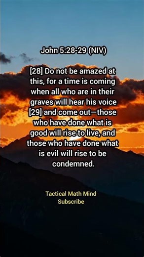 John 5:28-29 (NIV) || God's Word for Today