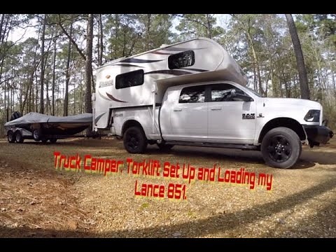 Truck Camper: Torklift Hitch Set Up and Loading Lance 825
