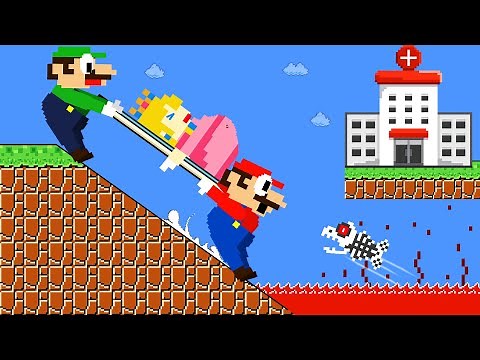 Mario Hospital: Mario and Luigi take Peach PREGNANT to the Hospital in Maze | Game Animation