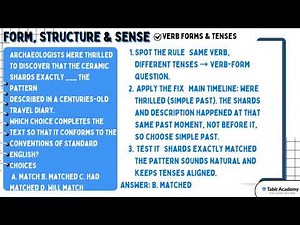 SAT Reading & Writing | Domain: Standard English Convention | Example of Verb Forms & Tenses