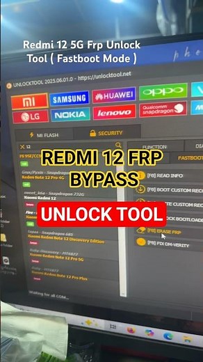 Redmi 12 4G Frp Unlock Tool Fastboot Mode 100% Done #frpbypass #frpunlock #unlocktool #fastbootmode